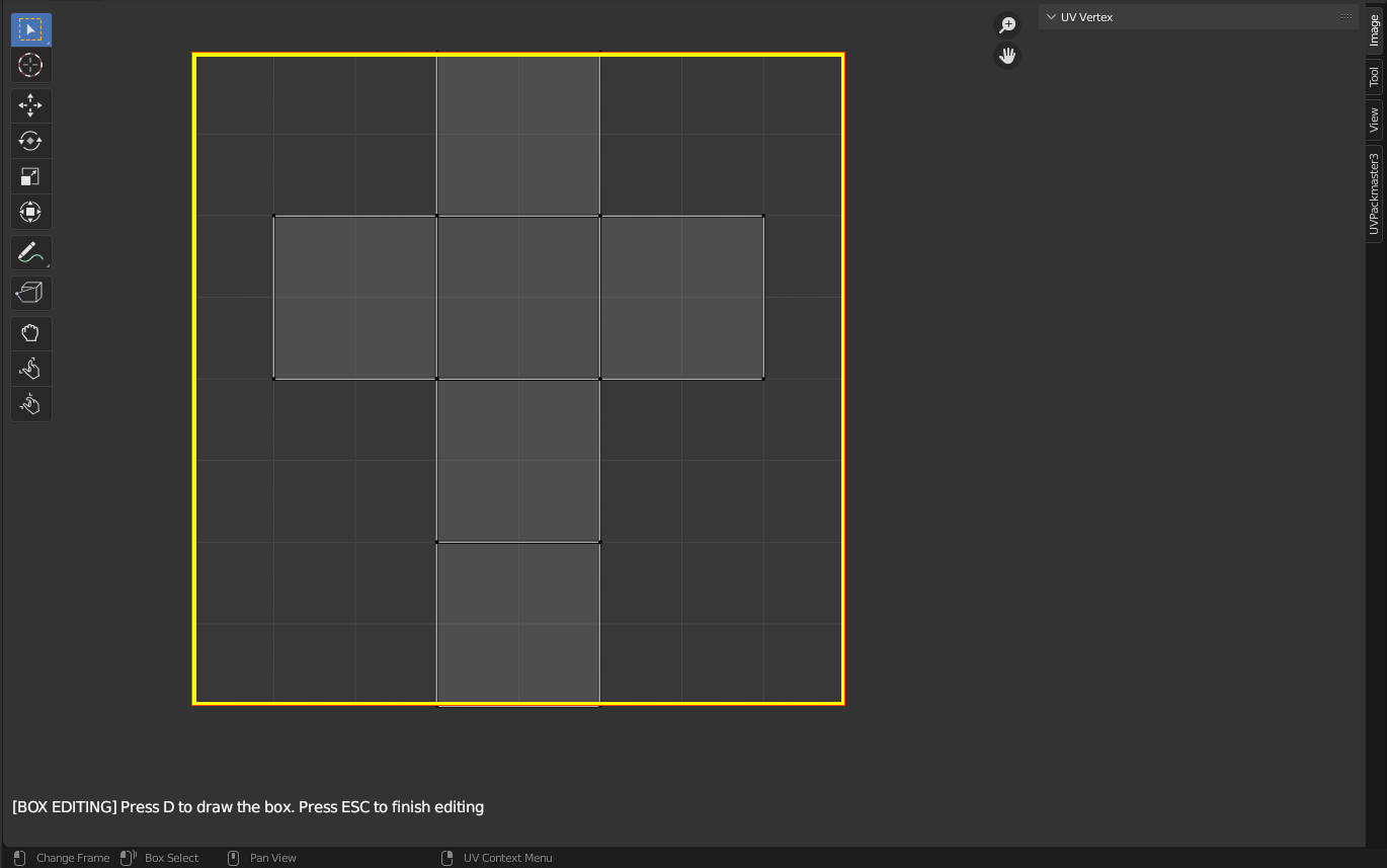 Default unit UV square.