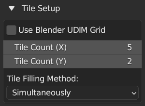 Tile Setup subpanel.