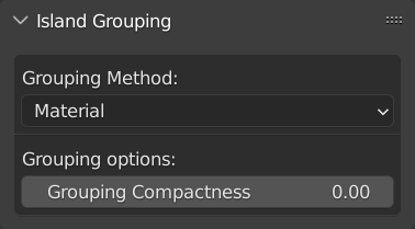 Island Grouping panel.