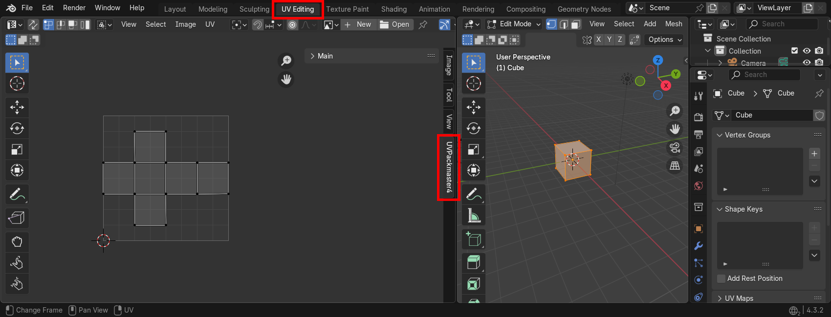 UVPackmaster UI location in Blender