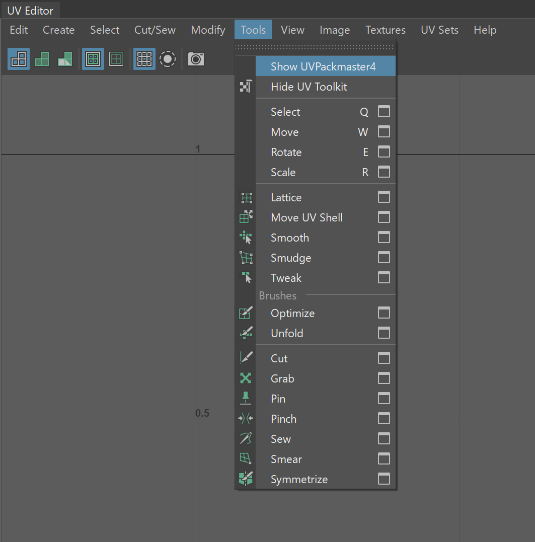 UVPackmaster UI location in Maya